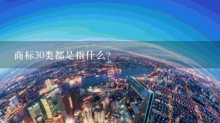 商标30类都是指什么？