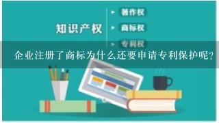 企业注册了商标为什么还要申请专利保护呢？