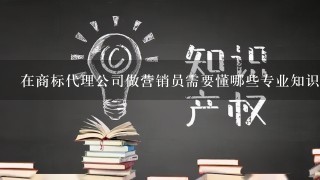 在商标代理公司做营销员需要懂哪些专业知识，具体工作流程是什么？